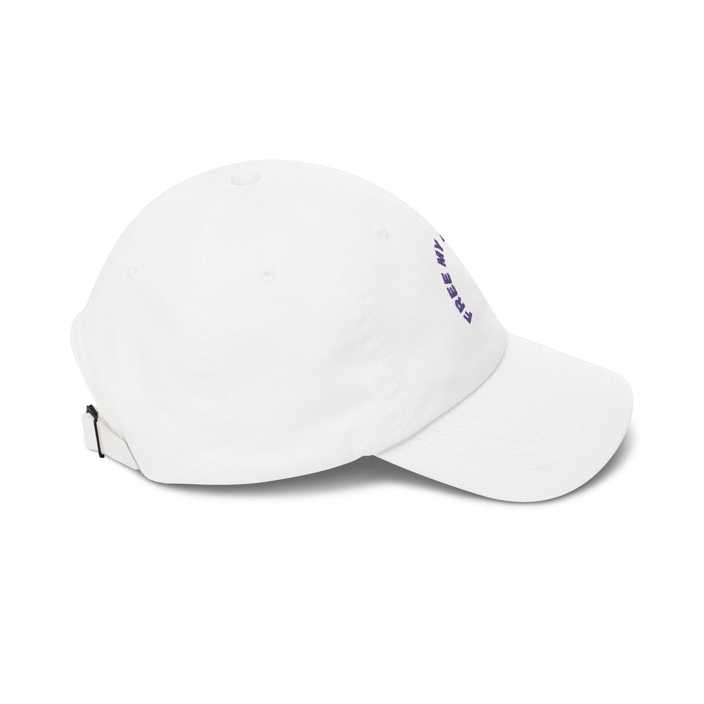 Classic Dad Cap — 'Free My Freeman' Embroidered White Baseball Hat