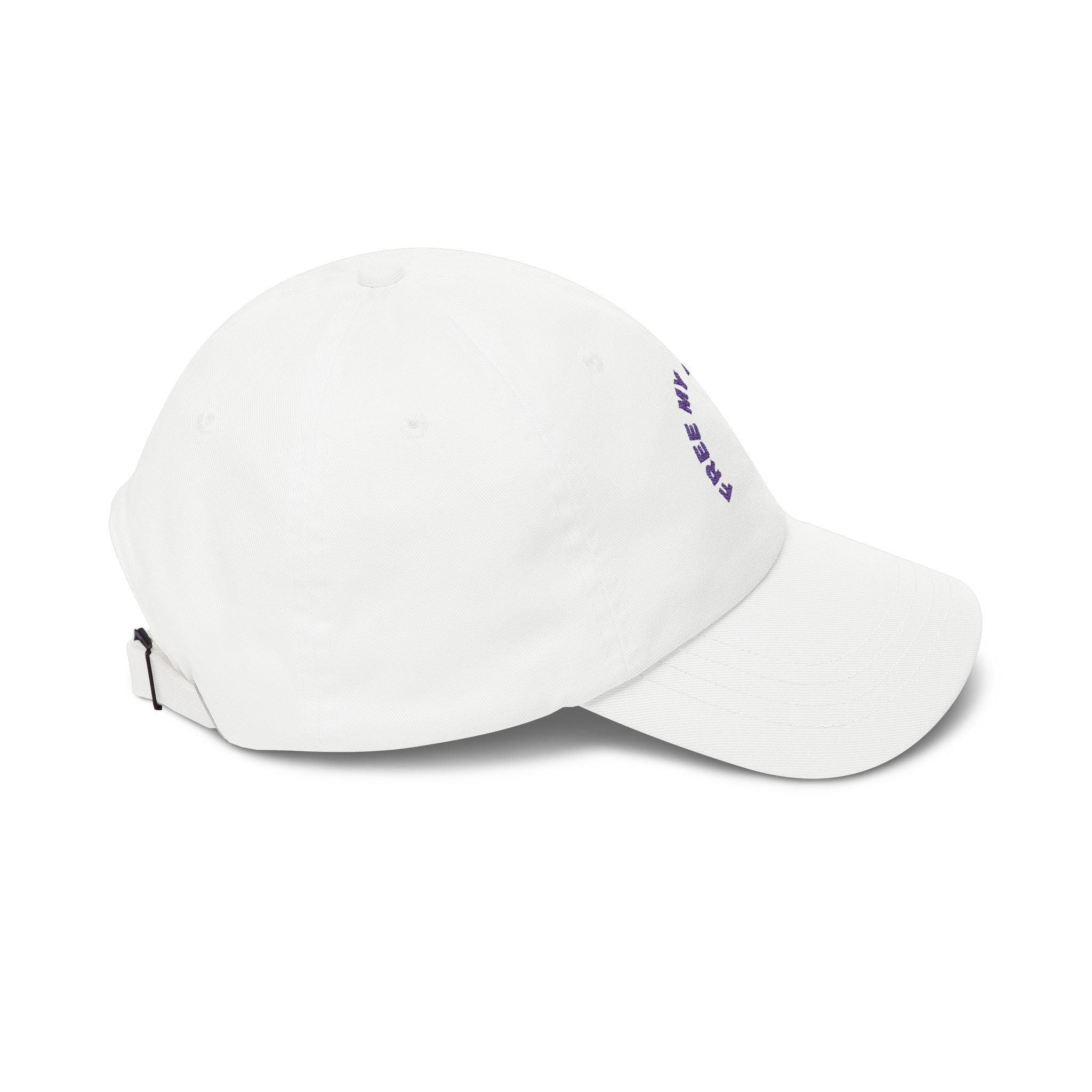 Classic Dad Cap — 'Free My Freeman' Embroidered White Baseball Hat