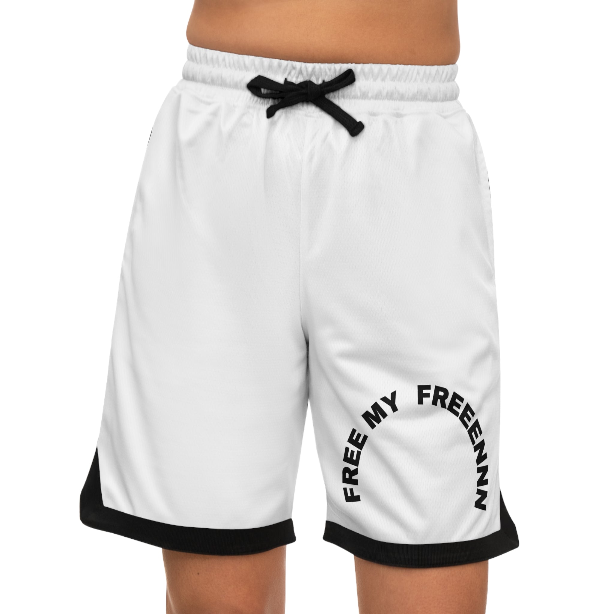 Basketball Shorts — "Free My Freeennn" Ribbed Athletic Shorts