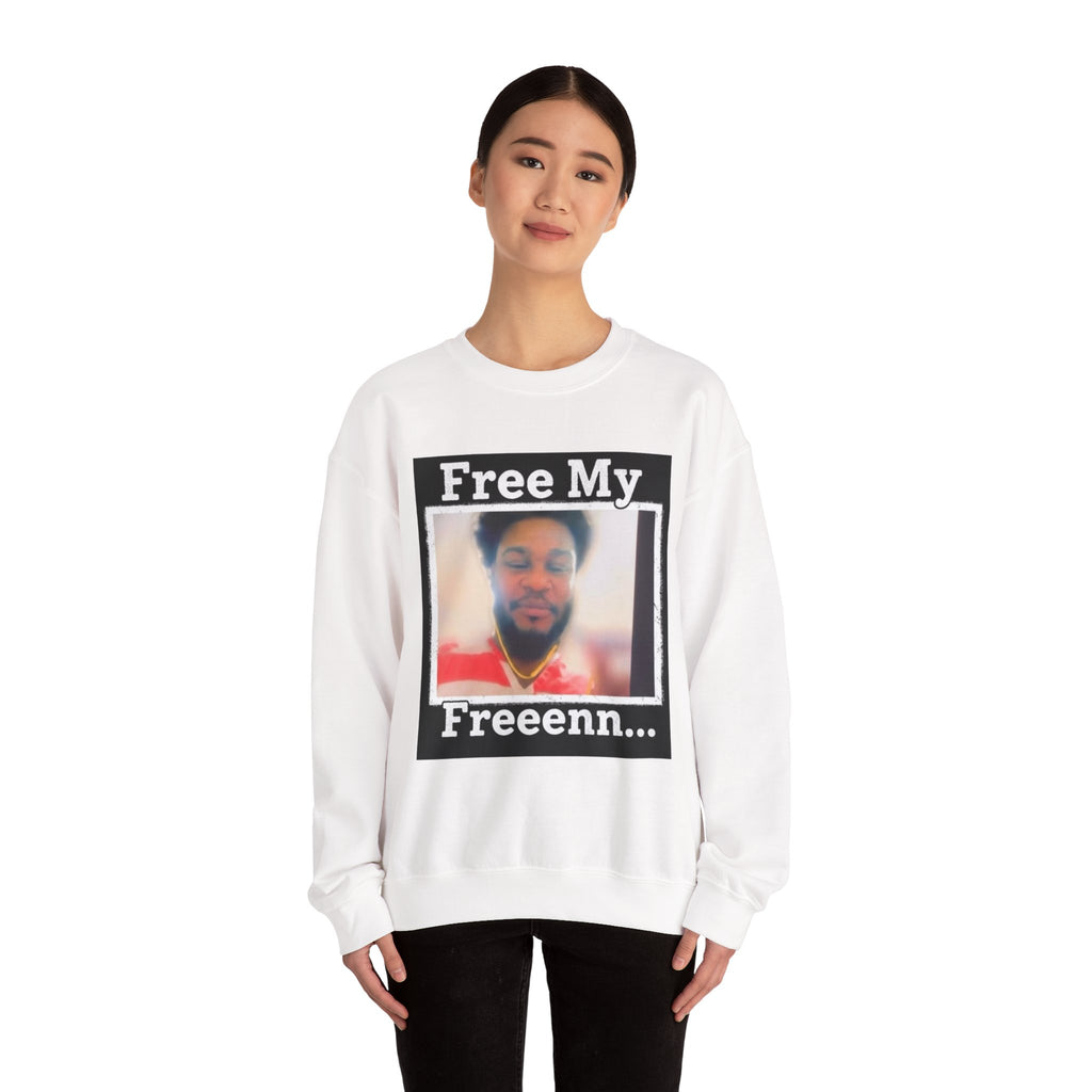 Crewneck Sweatshirt — "Free My Freeenn..." Photo Protest Pullover