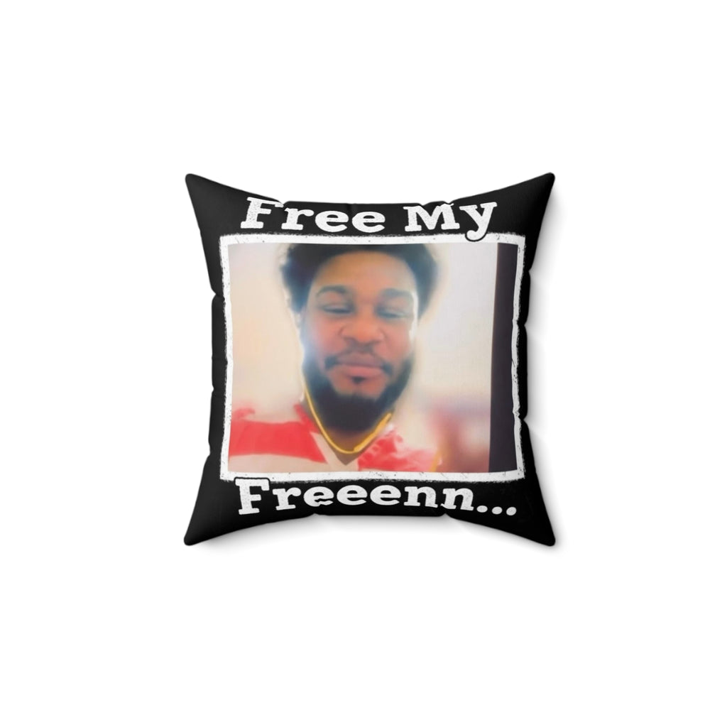 Free My Freeennn Photo Throw Pillow — Personalized Support Keepsake
