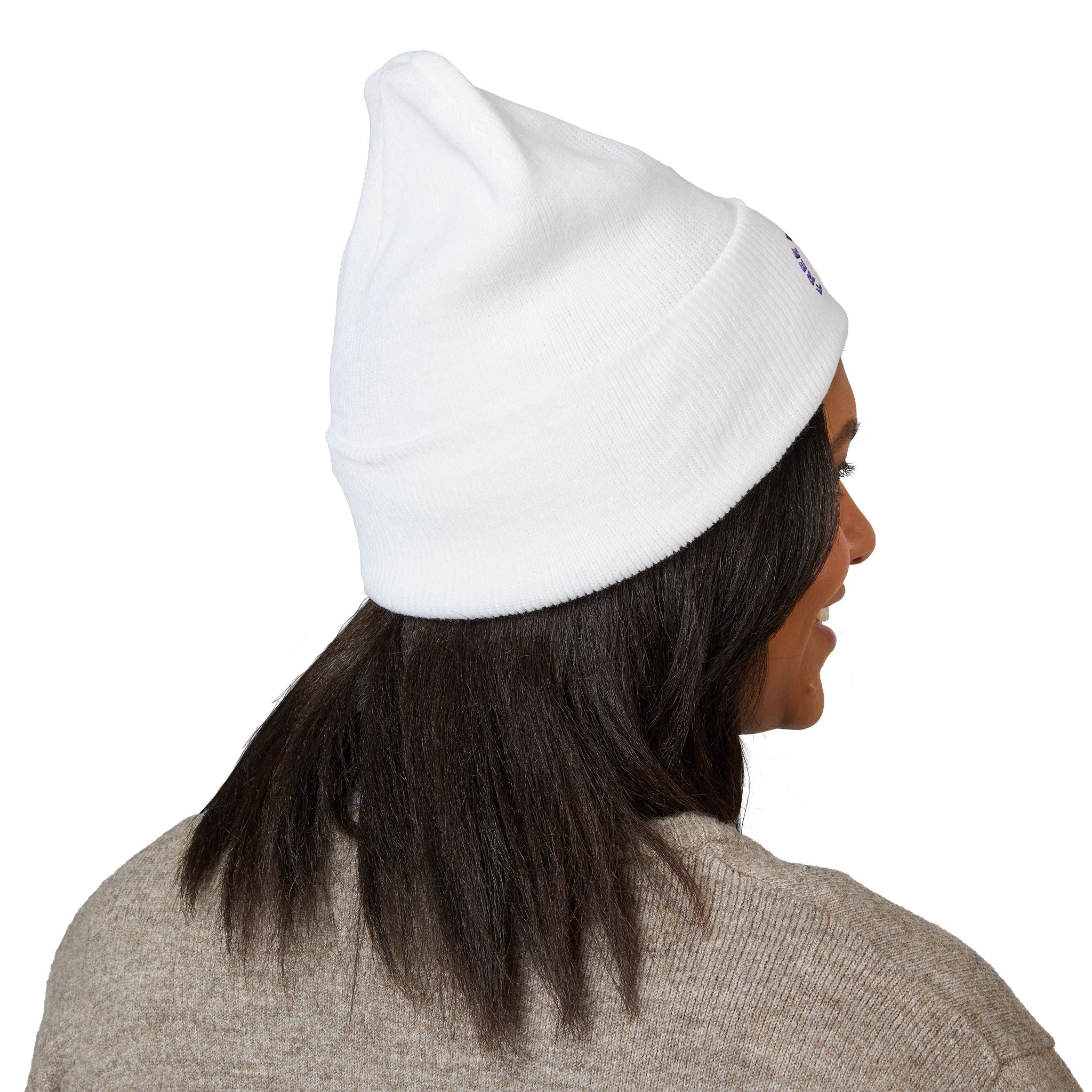 Embroidered 'Fresh My Freckleman' Cuffed Beanie — Minimal Winter Knit Hat