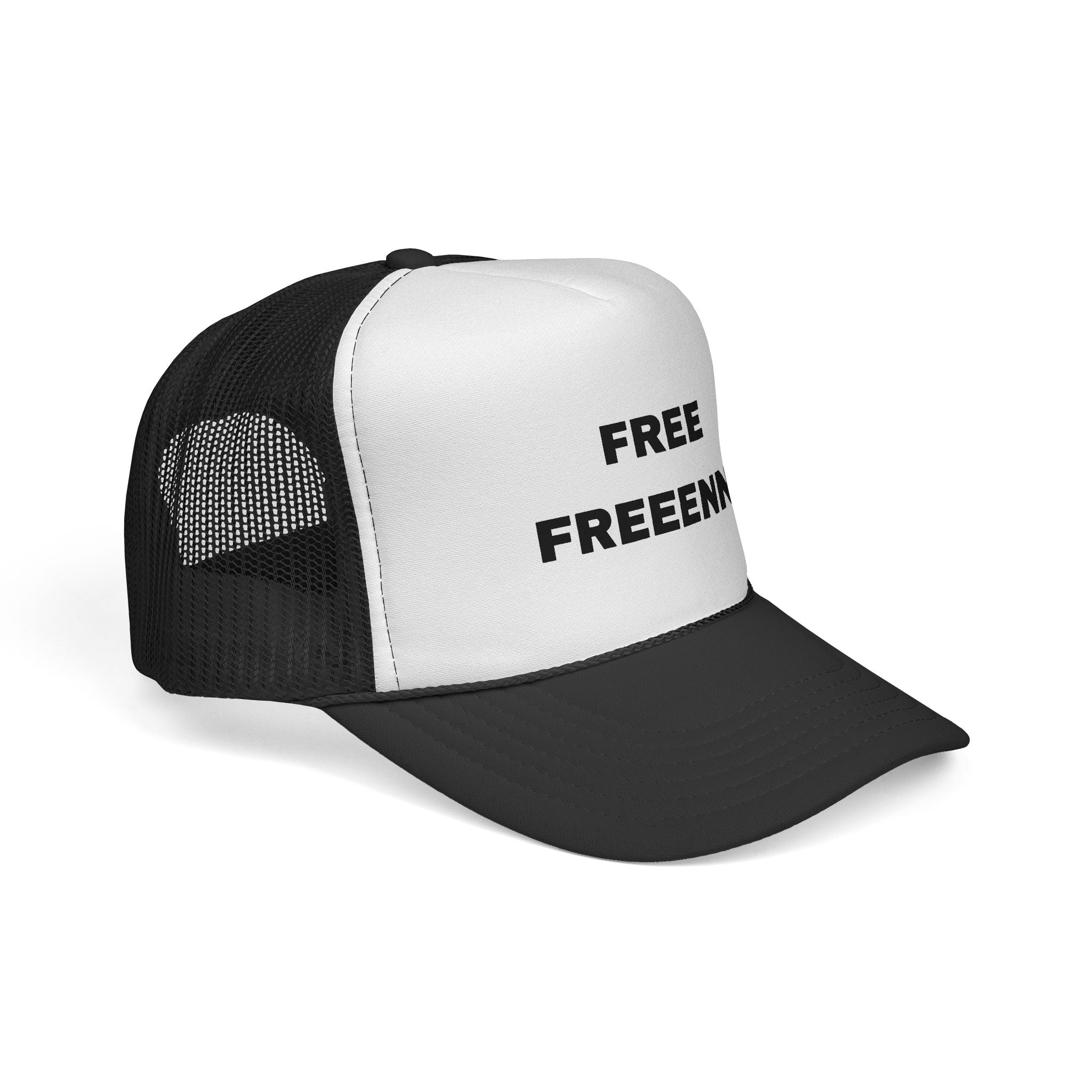 FREE FREEENNN Trucker Hat — Bold Statement Mesh Cap