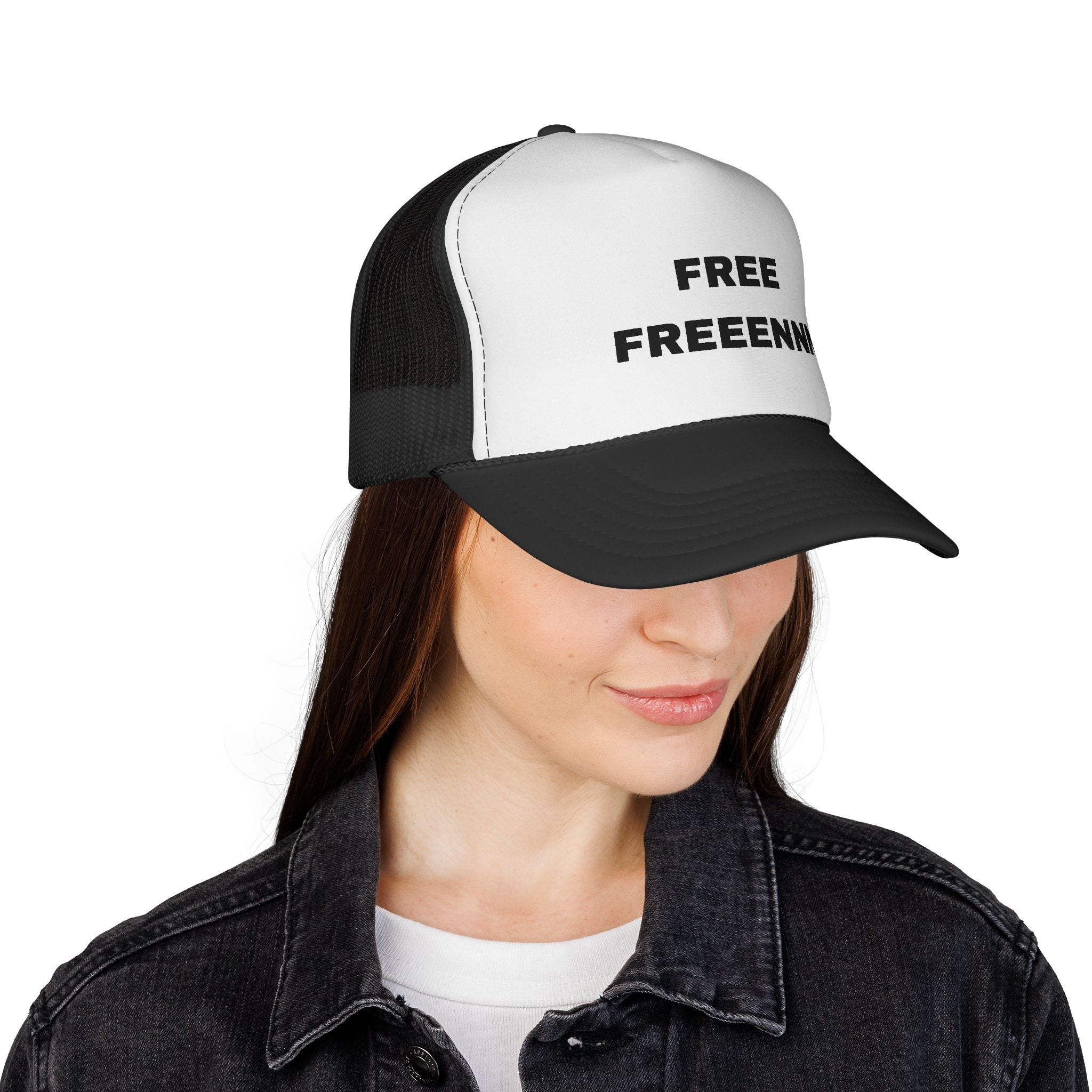 FREE FREEENNN Trucker Hat — Bold Statement Mesh Cap