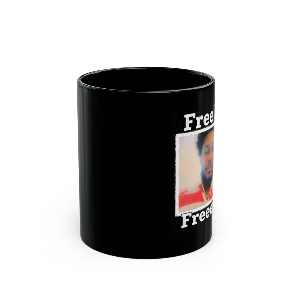 Free My Freeenn Black Mug — Personalized Photo Protest Coffee Cup