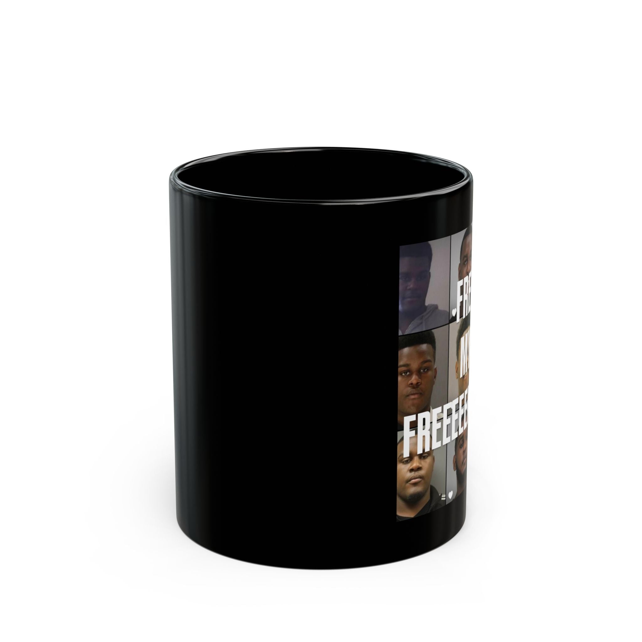 Black Mug — "Free My Freeeeennnn" Collage Coffee Mug