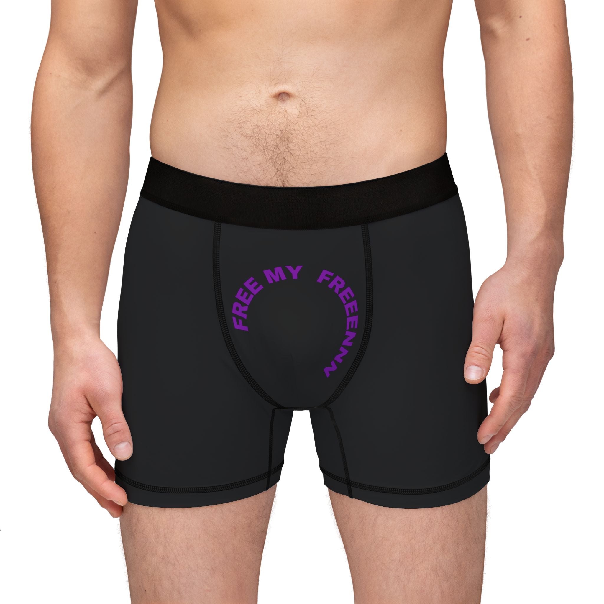 Free My Freeennn Black Boxer Briefs — Novelty Men’s Boxer Shorts