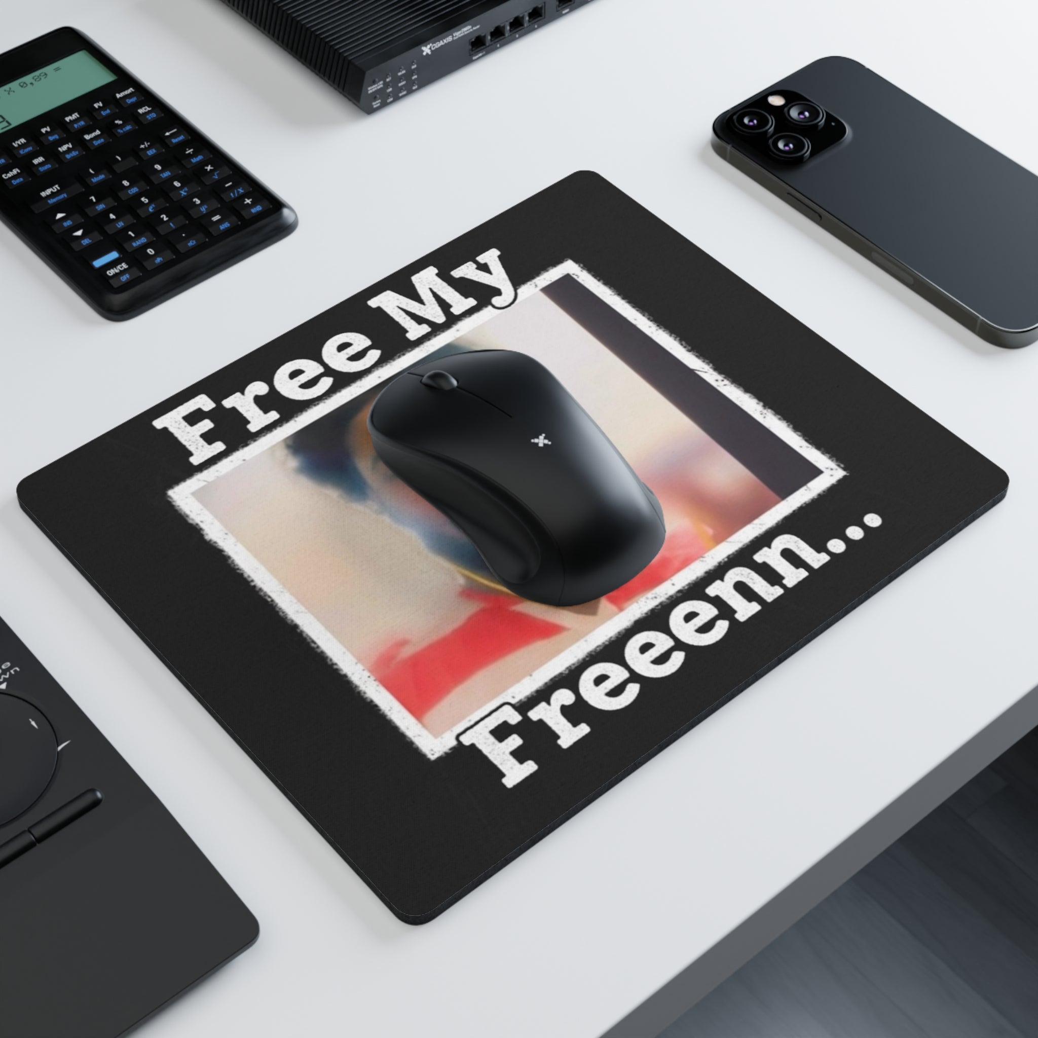 Mouse Pad — "Free My Freeenn..." Personalized Photo Desk Mat