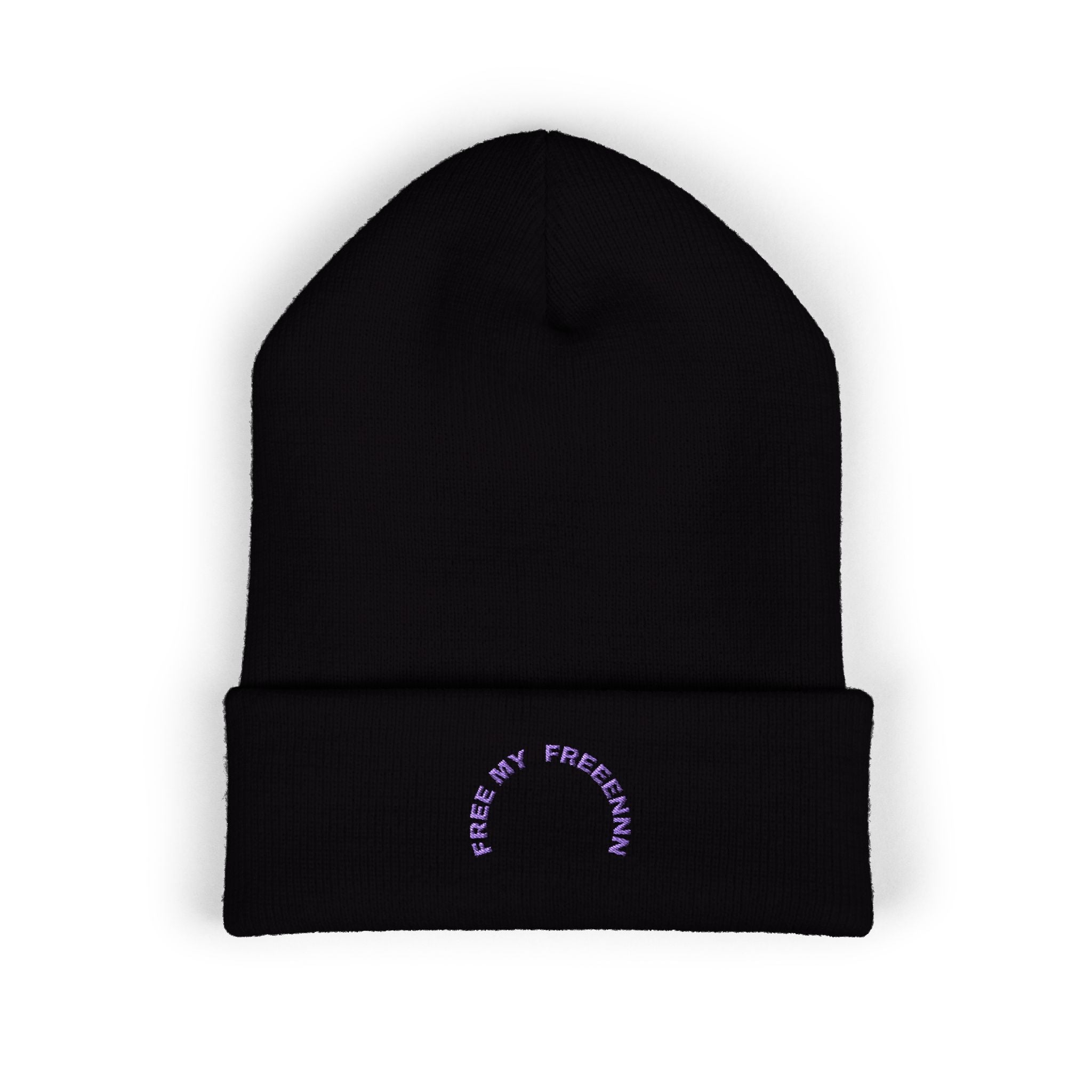 Embroidered 'Fresh My Freckleman' Cuffed Beanie — Minimal Winter Knit Hat