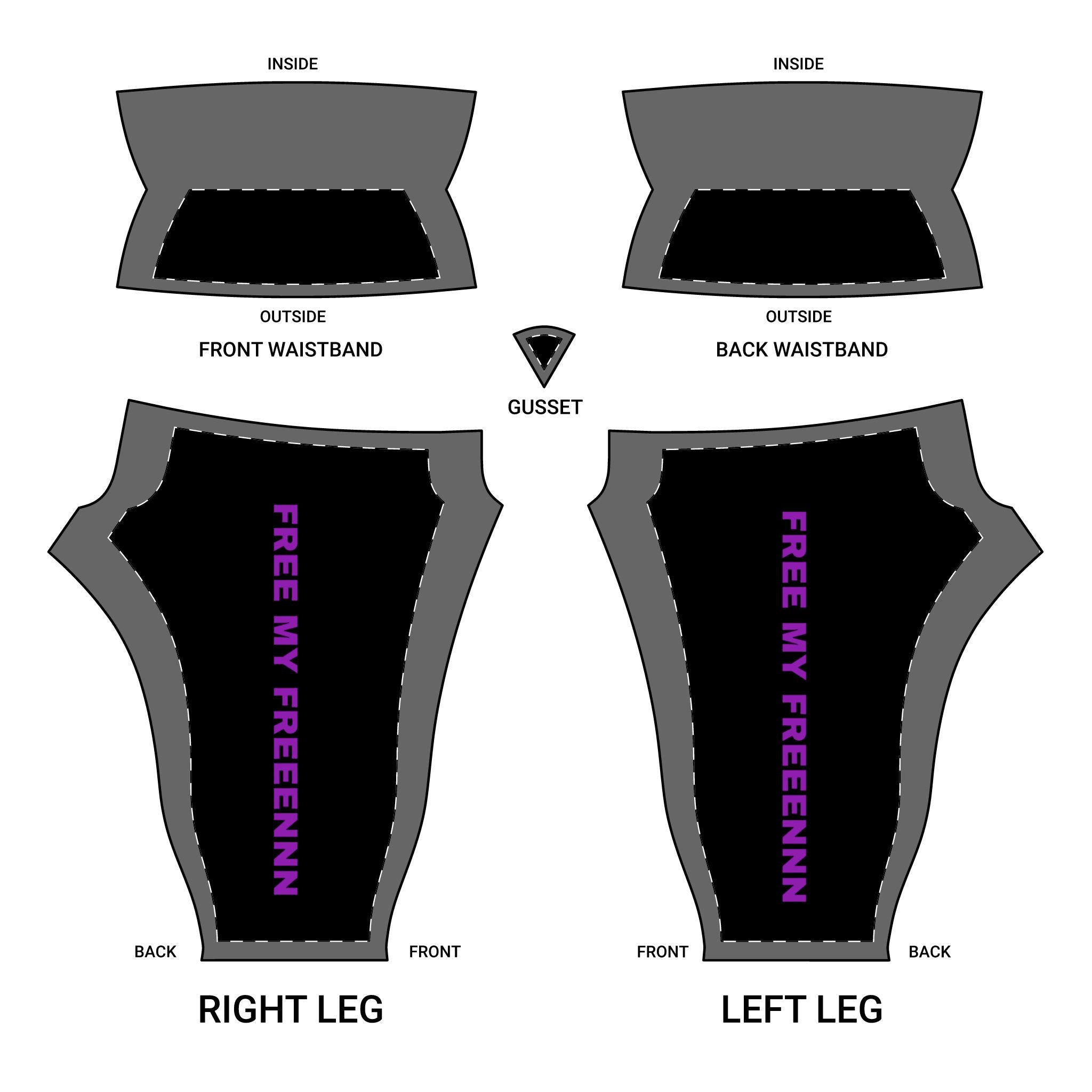 Free My Freeennn Women’s Yoga Pants — High-Waist AOP Leggings for Fitness & Casual Wear