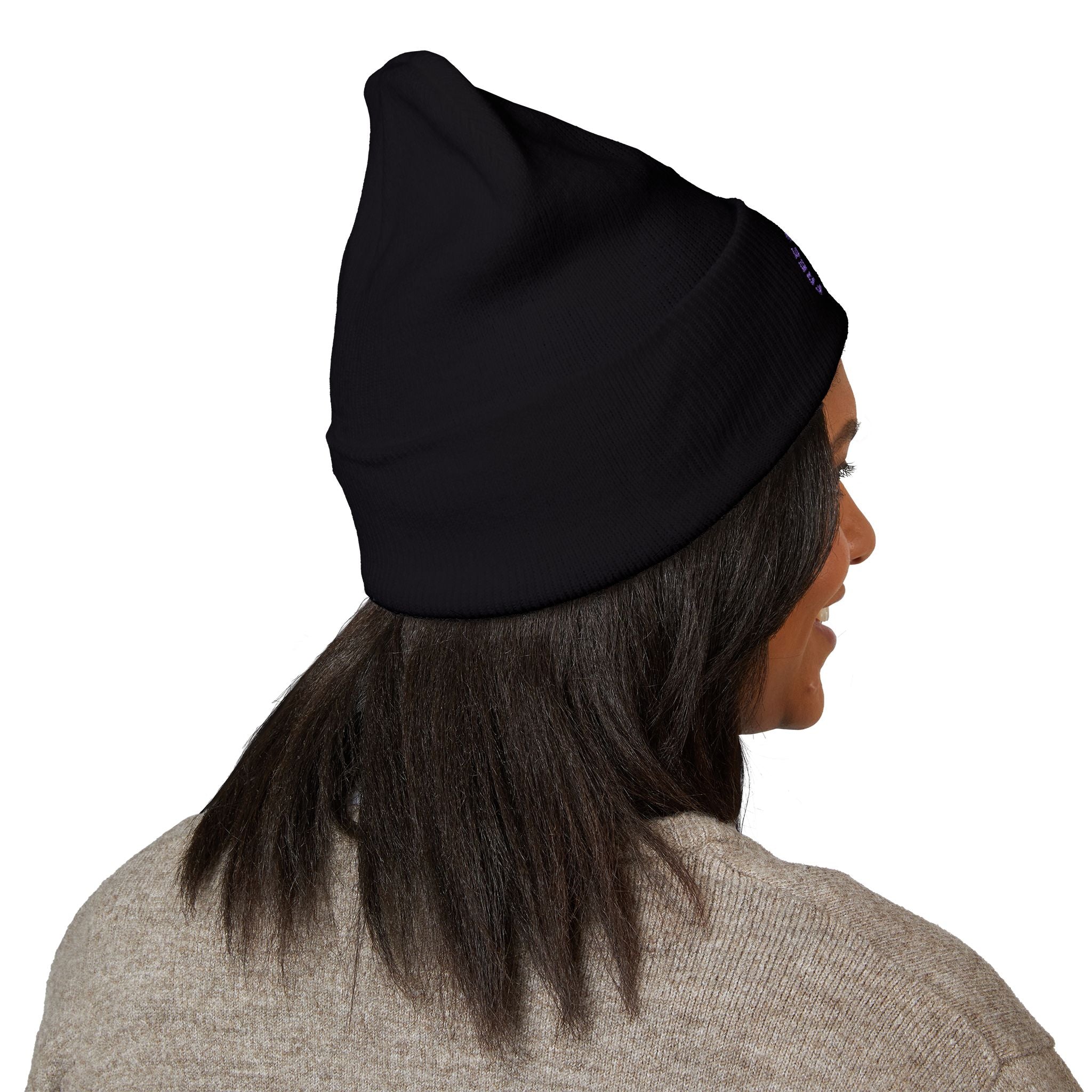 Embroidered 'Fresh My Freckleman' Cuffed Beanie — Minimal Winter Knit Hat